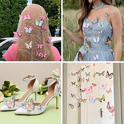 32 stücke 8 arten tuch schmetterling mit imitation perle ornament zubehör&nbsp;DIY-TA0014-29