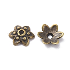 チベット風アンティークブロンズメタルキャップ  鉛フリー＆カドミウムフリー  9x3mm  穴：1mm&nbsp;MLF0626Y