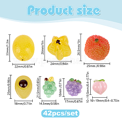 42 шт. 7 стиля светящихся смоляных кабошонов RESI-DR0001-08