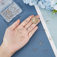 40 шт. 2 цвета латунные крючки для серег KK-BBC0010-84