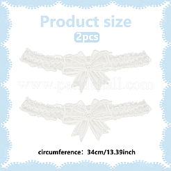Кружевные эластичные подвязки для невесты из полиэстера AJEW-WH0007-29