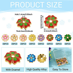 160 шт. 8-цветные эмалевые колпачки для бусин&nbsp;FIND-TA0008-39