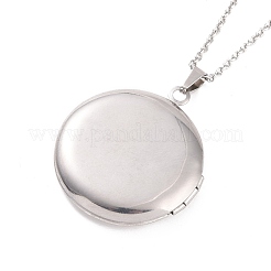 Не тускнеющие ожерелья с подвесками-медальонами из нержавеющей стали 304&nbsp;NJEW-F239-02P