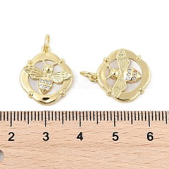 Латунные микропаве прозрачные кубические цирконии ромбовидные подвески KK-P300-23G