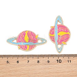 宇宙惑星合金エナメルカボション  粘着ステッカー付き  ライトゴールド  ピンク  22x40.5x1.5mm&nbsp;AL-CBA1A6F-07KCG-C