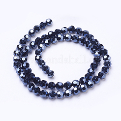 Perles en verre plaquent brin&nbsp;LS-EGLA-J042-6mm-F01