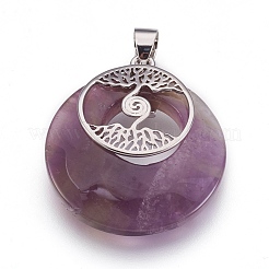 Подвески из натурального аметиста &nbsp;KK-F751-B17