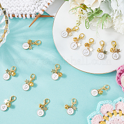 2 комплект плоских круглых подвесных украшений из сплава № 0~9 с эмалью&nbsp;HJEW-SC0001-98