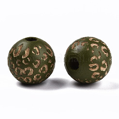 Perles de bois naturel peintes&nbsp;WOOD-T021-53B-04