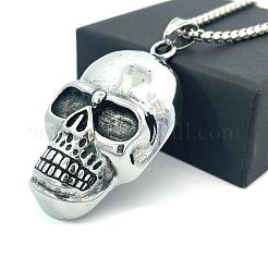 Панк ретро подвеска в виде черепа из нержавеющей стали 304 для женщин и мужчин&nbsp;SH9006
