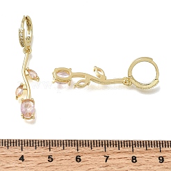 Pendientes de aro de circonio cúbico de micro pave de latón&nbsp;CU-CBA108A-14G-06