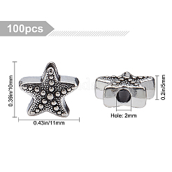 100 Stück DIY-Set zur Herstellung von Stretch-Armbändern mit Seestern-Perlen.&nbsp;DIY-SC0014-95AS