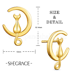 925 серебряная серьга-гвоздик с изображением котенка JE395D