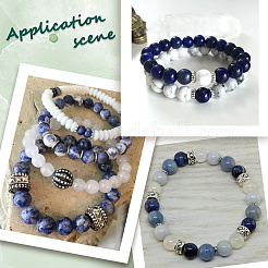 2 нити натуральных бусин из лазурита G-SP0001-26