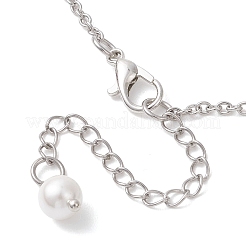 Ожерелья-цепочки с подвеской из белой ракушки и жемчуга&nbsp;NJEW-JN05760-01