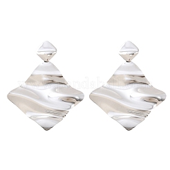 Серьги-гвоздики в форме ромба из нержавеющей стали 304&nbsp;EJEW-K268-79B-P