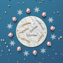 10 шт. 2-цветная застежка-бантик для часов с покрытием из латуни и прозрачным кубическим цирконием ZIRC-DC0001-10