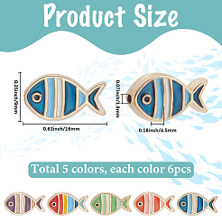 30 шт. 5-х цветные эмалевые бусины aolly FIND-SC0016-34