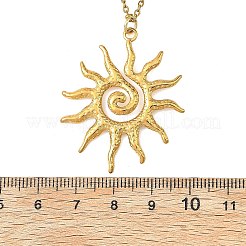 Halsketten mit Sonnenanhänger und Satellitenkette aus Edelstahl 304&nbsp;NJEW-JN06507