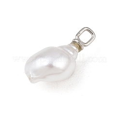 Pendentifs en perles en laiton et plastique ABS&nbsp;PL-CBAEB37-01B-P