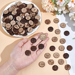 200 шт. кокосовые пуговицы с 2 отверстиями&nbsp;COCO-GO0001-01