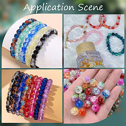 300шт прозрачные акриловые бусины с кракле&nbsp;CACR-SP0001-01A