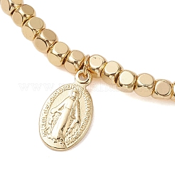 Наборы эластичных браслетов из натуральных драгоценных камней и кубиков BJEW-JB10630