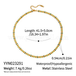 Женские цепочки из нержавеющей стали 304 с эмалированными зелеными звеньями в виде листьев.&nbsp;OR8327