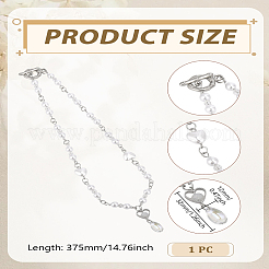 1 шт. искусственный жемчуг ABS и стеклянные бусины и круглая цепочка в форме сердца из сплава акриловые подвески-капли для женщин&nbsp;NJEW-LP0007-34