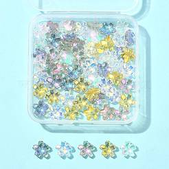 70 шт. 5-цветные прозрачные гальванические стеклянные колпачки для бусин EGLA-FS0001-55