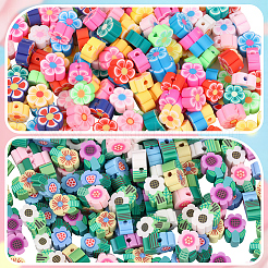 400 Stück 2 Stile handgemachte Polymer Clay Blumen Pflaumenblüten Perlen&nbsp;CLAY-PA0001-32