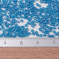 MIYUKIデリカビーズ小  シリンダー  日本製シードビーズ  15/0  （dbs0862)マット透明カプリブルーab  1.1x1.3mm  穴：0.7mm  約175000個/袋  50 G /袋&nbsp;SEED-X0054-DBS0862
