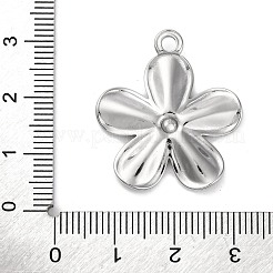 変色防止304ステンレススチールペンダント  花のチャーム  ステンレス鋼色  28x24.5x2.5mm  穴：2mm&nbsp;X-STAS-K293-07P