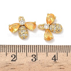 Подвески в виде пчелы из латуни с микропаве из кубических цирконий&nbsp;KK-A281-23G-02