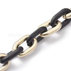 手作りのスプレー塗装されたccbアズキチェーン  溶接されていない  オーバル  ゴールド  リンク：14.5x9.5x3mm  39.37インチ（1m）/連&nbsp;AJEW-JB00718-02