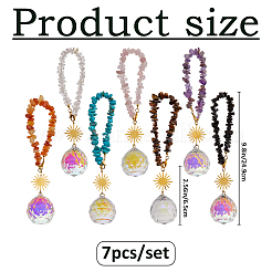 7 шт. бусины из натуральных и синтетических драгоценных камней для украшения автомобиля&nbsp;HJEW-FH00230