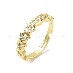 Einstellbare messing micro pave zirkonia fingerringe&nbsp;RJEW-C163-16G