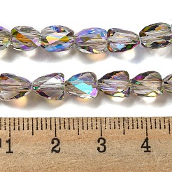 Прозрачные стеклянные бусины гальваническим пряди&nbsp;GLAA-G116-03A-HR02