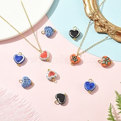 10 шт. 5-х цветные фарфоровые подвески ручной работы&nbsp;PALLOY-YW00134