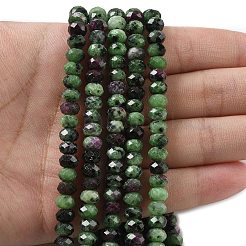 Натуральный рубин в цоизита нитей бисера G-D344-A14