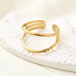 Регулируемые открытые манжеты из нержавеющей стали 304 для женщин&nbsp;RJEW-U062-01A-G