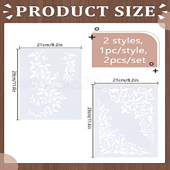 2 шт. 2 стиля ПЭТ выдалбливают пластиковые трафареты для рисования шаблоны&nbsp;DIY-LP0002-34