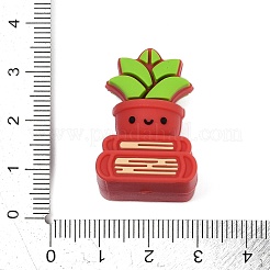3D立体葉シリコンビーズ  焦点ビーズ  インディアンレッド  29.5x20x18.5mm  穴：2.5mm&nbsp;SIL-V002-10C