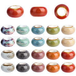 40 pièces de perles en porcelaine faites à la main de 10 couleurs&nbsp;PORC-PA0001-34
