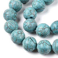 Синтетических нитей бирюзовые бусы&nbsp;UNKW-T001-01B