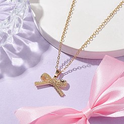 Ожерелья с подвеской из латуни с бантом&nbsp;NJEW-TA00138