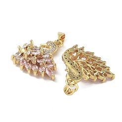 Реечное покрытие латунь микро паве розовый кубический цирконий подвески&nbsp;KK-G482-13G