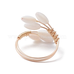 Женские манжеты из окрашенной натуральной оболочки из медной проволоки RJEW-TA00138