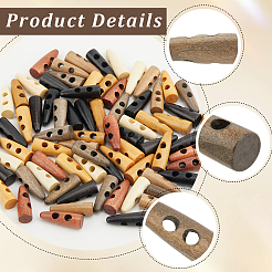 80 шт. 8-х цветные деревянные пуговицы с 2 отверстиями WOOD-GF0002-35C