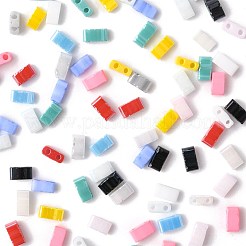 100шт 12 стиля стеклянные бусины с 2 отверстиями SEED-FS0001-43